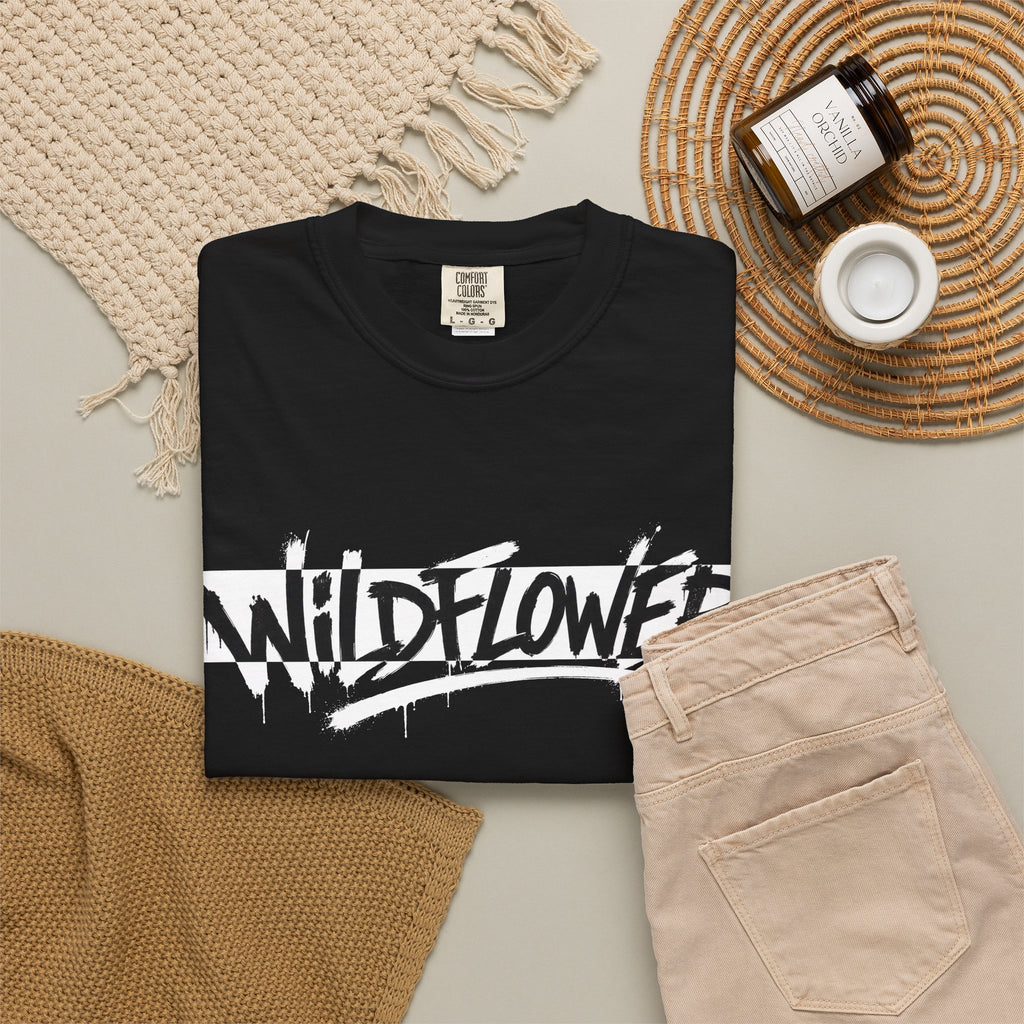 Wildflower T-Shirt — Botanical Graphic Tee with Butterflies
