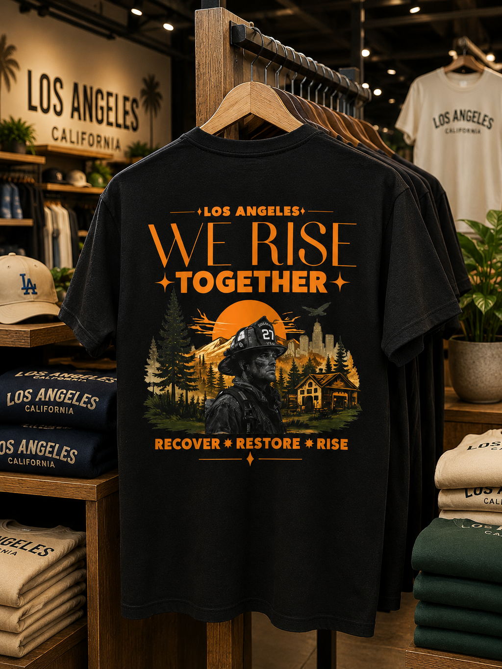 We Rise Together — Los Angeles Recovery T-Shirt