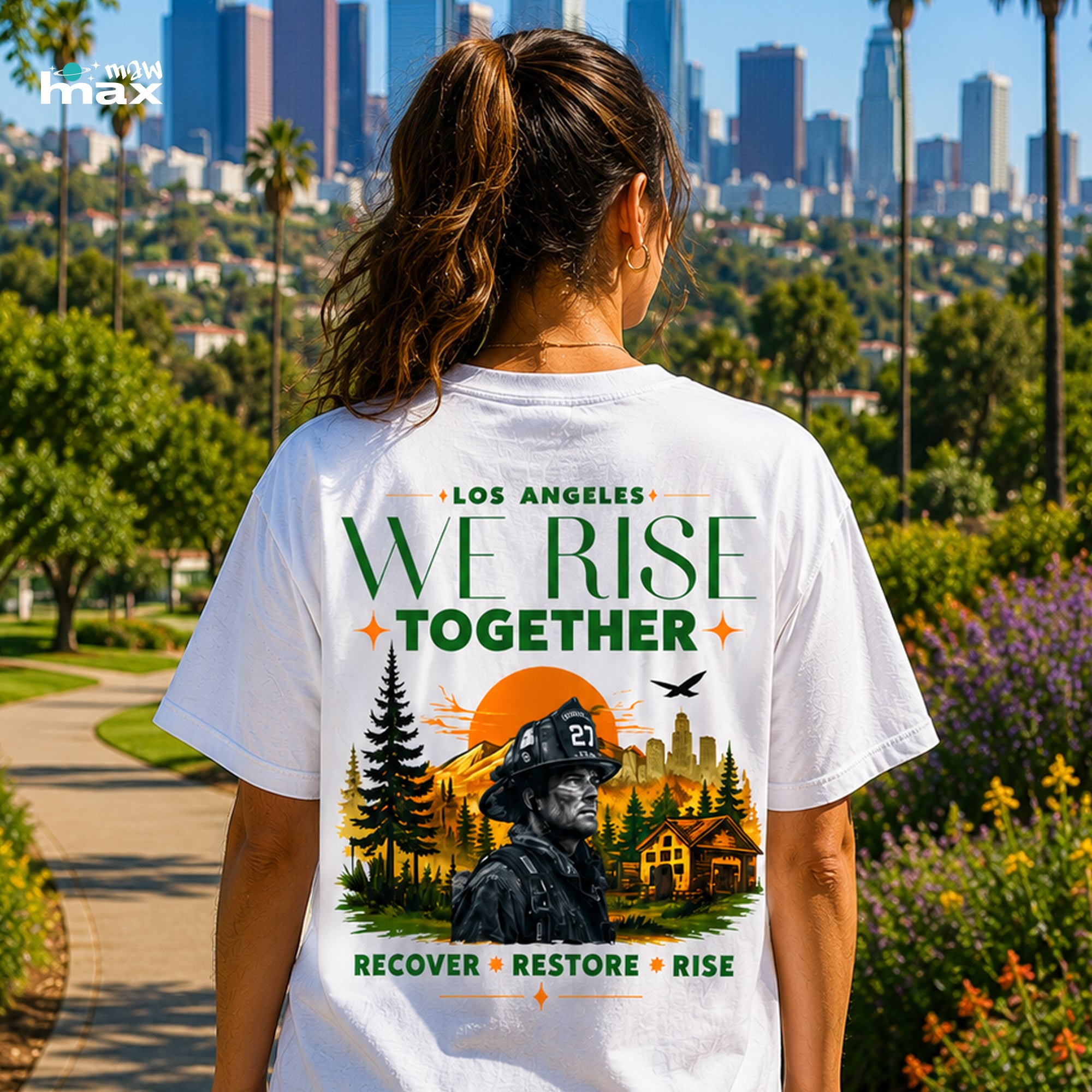 We Rise Together — Los Angeles Recovery T-Shirt