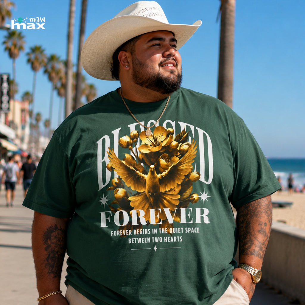 Blessed Forever™ Graphic T-Shirt — Gold Dove & Floral