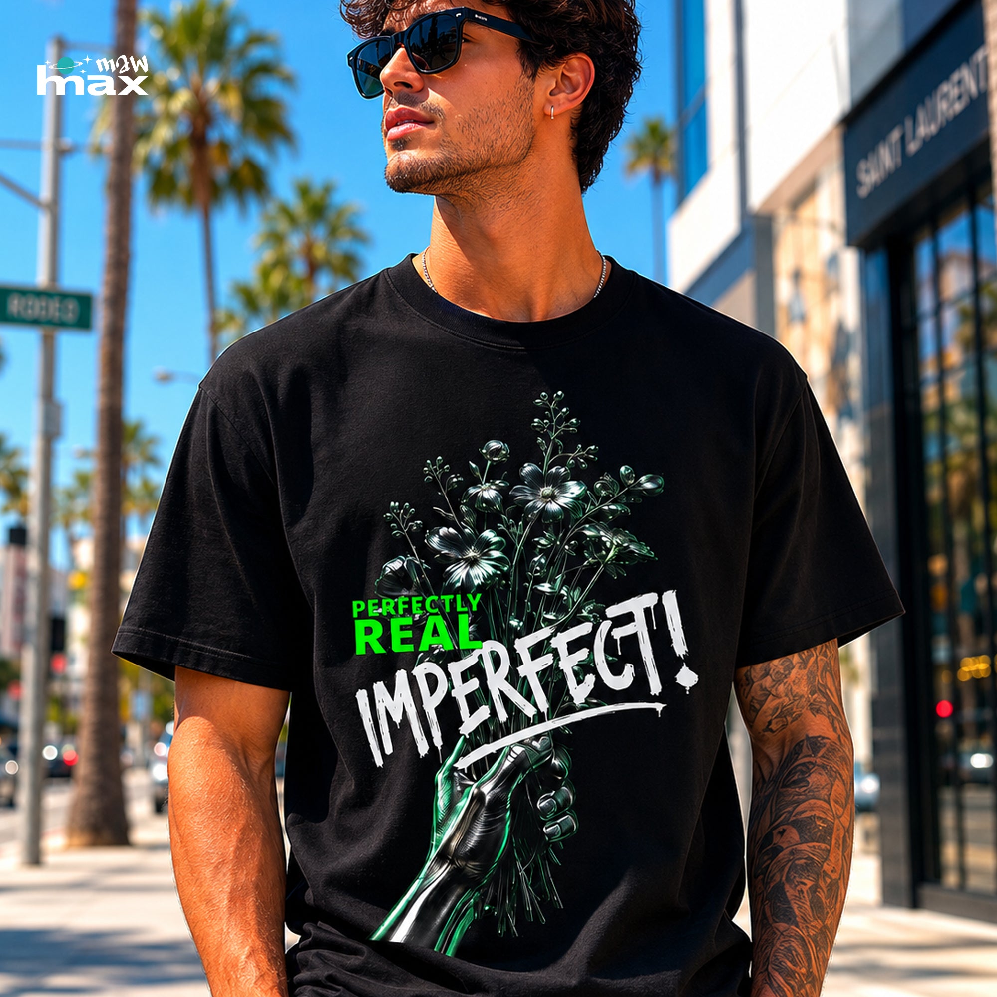Perfectly Real Imperfect Floral Streetwear T-Shirt
