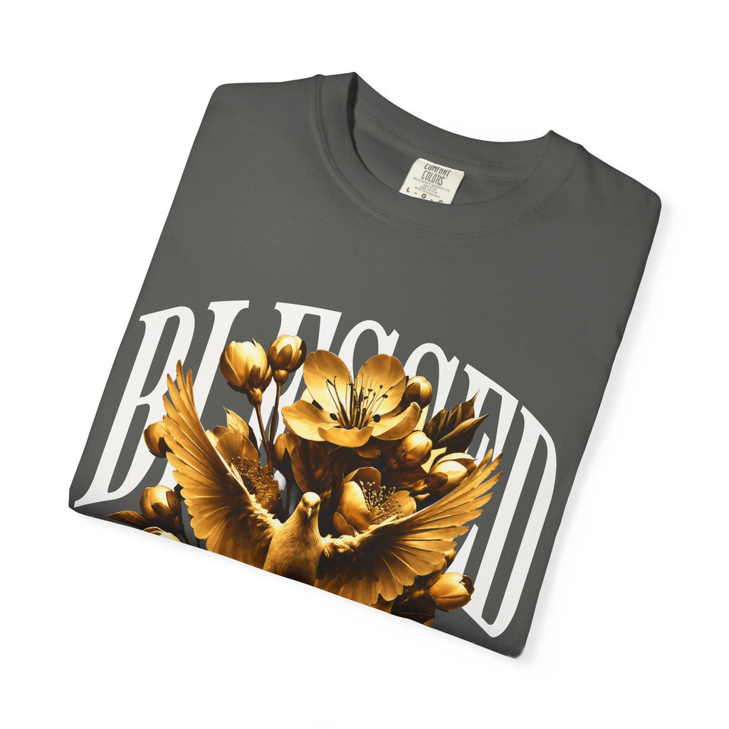 Blessed Forever™ Graphic T-Shirt — Gold Dove & Floral