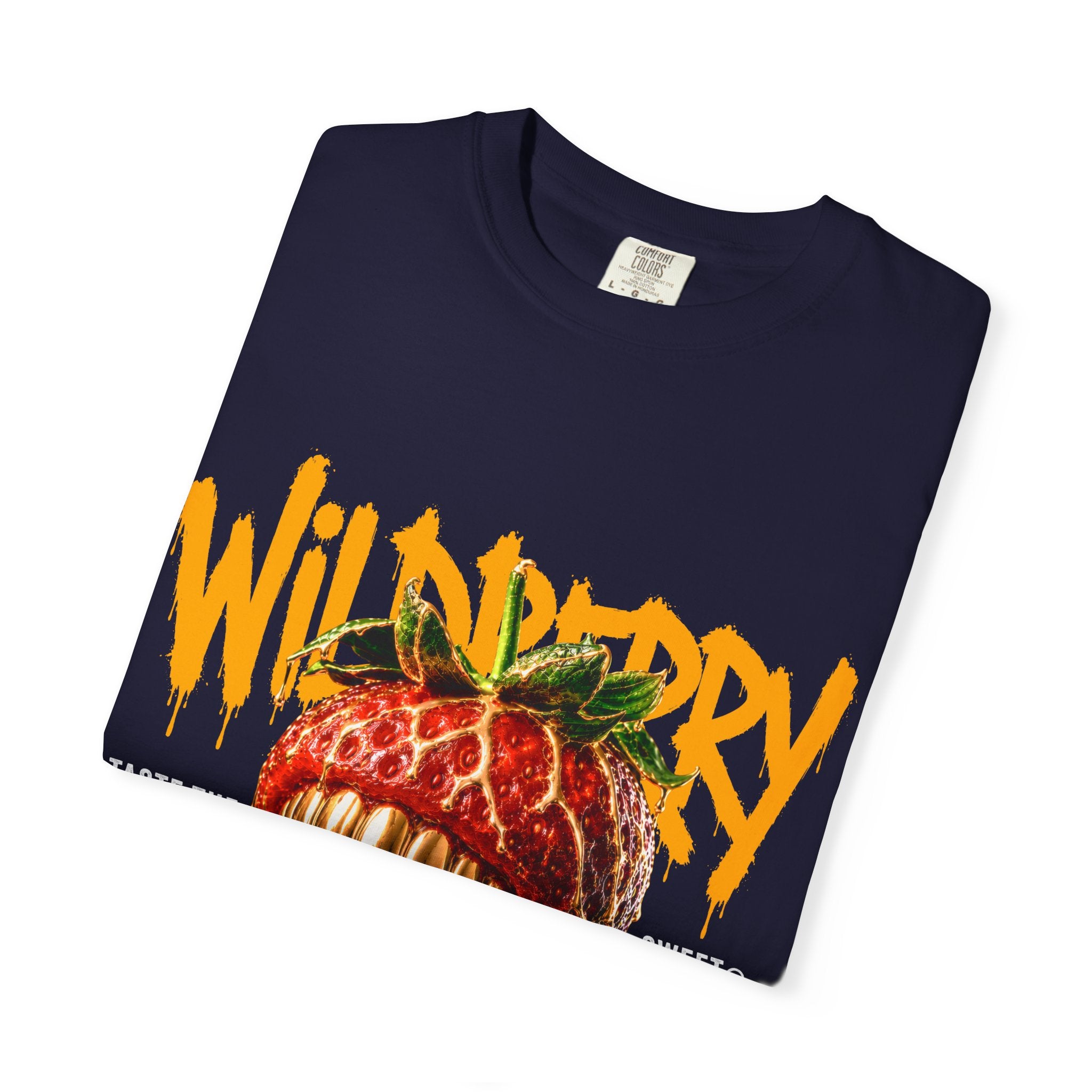 WildBerry Graphic T-Shirt — Wild Strawberry with Gold Teeth Streetwear Tee