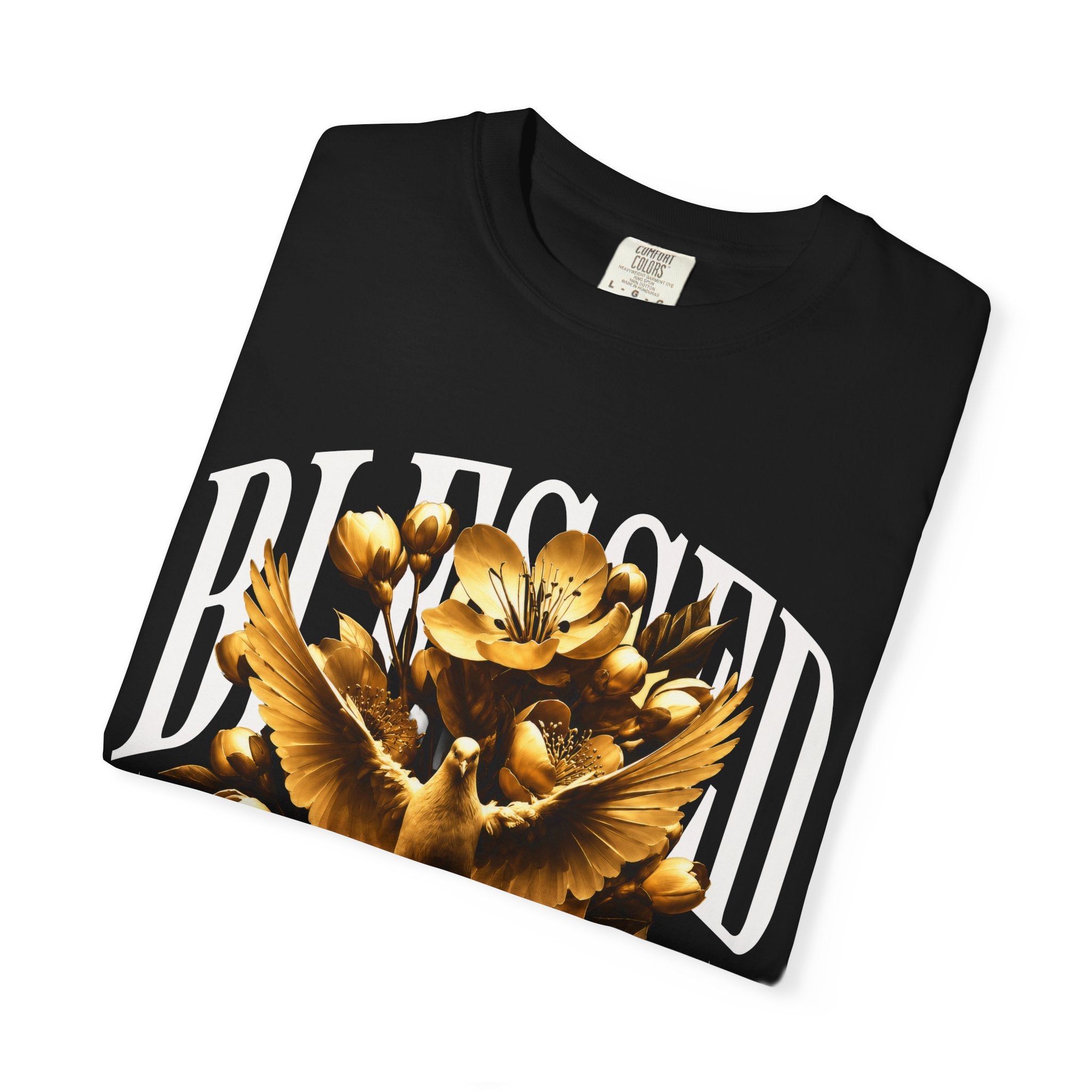 Blessed Forever™ Graphic T-Shirt — Gold Dove & Floral