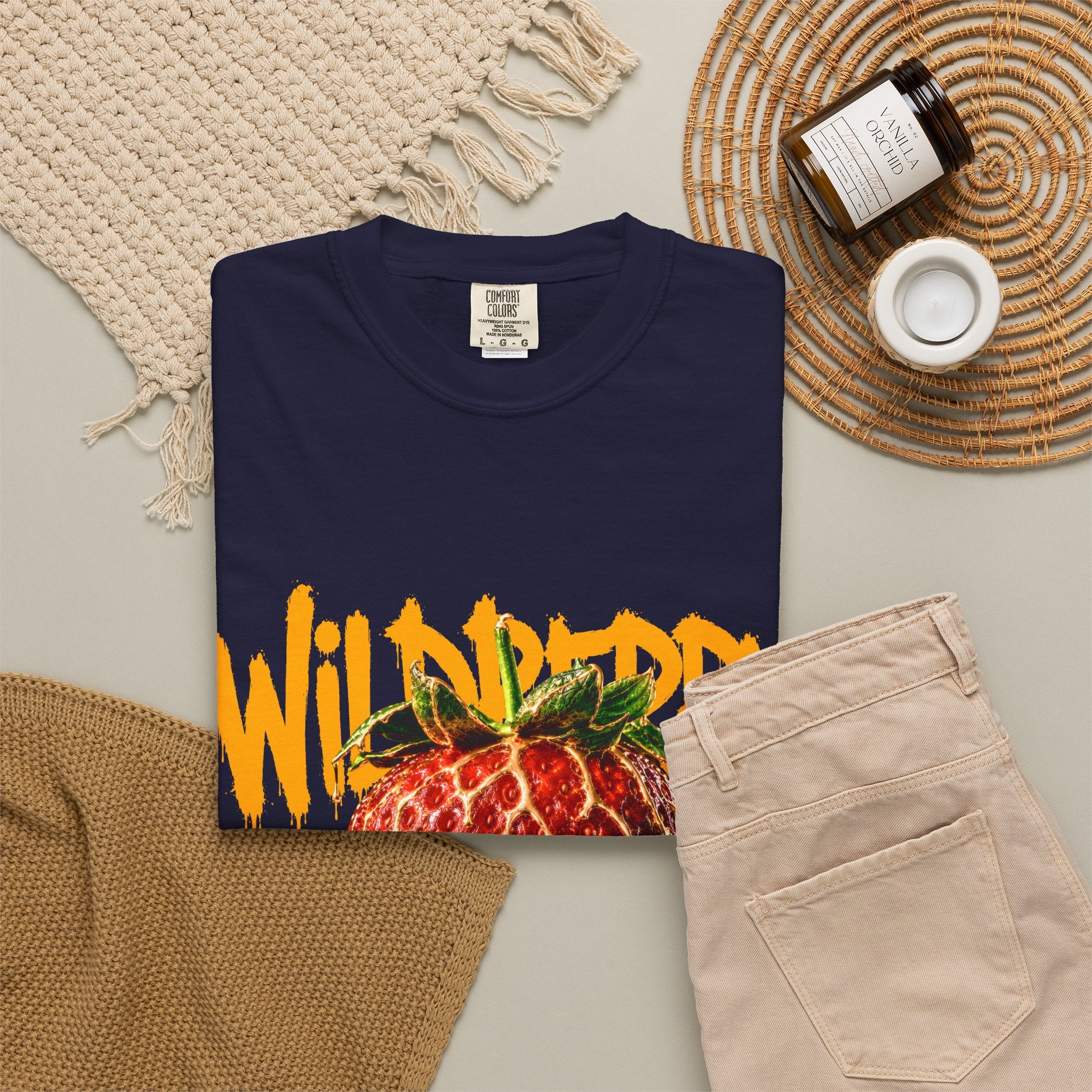 WildBerry Graphic T-Shirt — Wild Strawberry with Gold Teeth Streetwear Tee