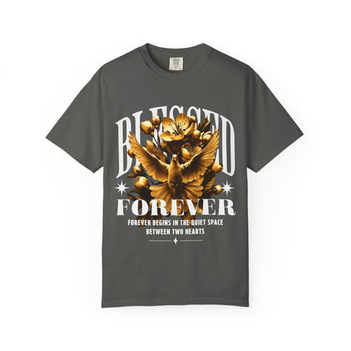 Blessed Forever™ Graphic T-Shirt — Gold Dove & Floral